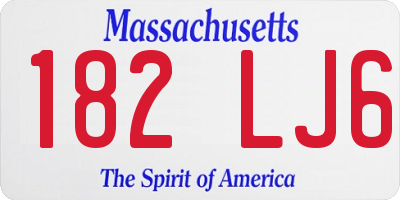 MA license plate 182LJ6