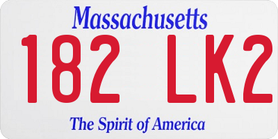 MA license plate 182LK2