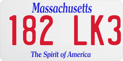 MA license plate 182LK3