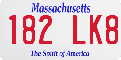 MA license plate 182LK8