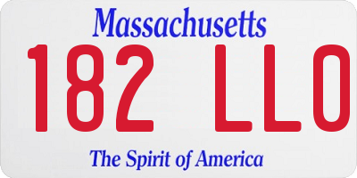 MA license plate 182LL0