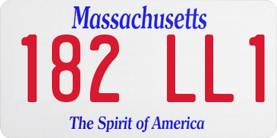 MA license plate 182LL1