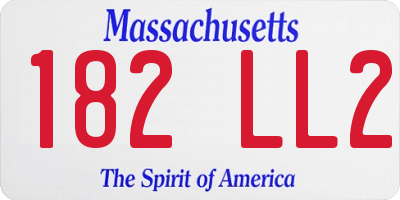 MA license plate 182LL2