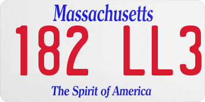 MA license plate 182LL3