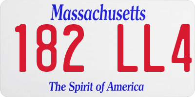 MA license plate 182LL4