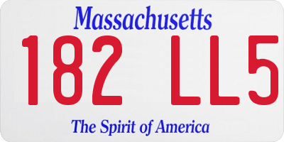 MA license plate 182LL5