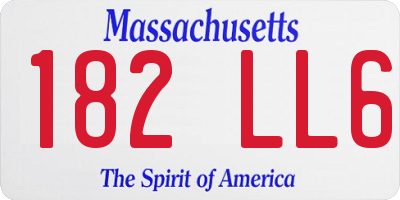 MA license plate 182LL6