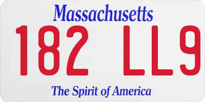 MA license plate 182LL9