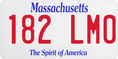 MA license plate 182LM0