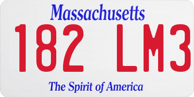 MA license plate 182LM3