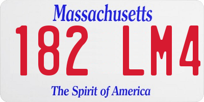 MA license plate 182LM4