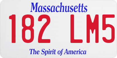 MA license plate 182LM5