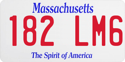 MA license plate 182LM6