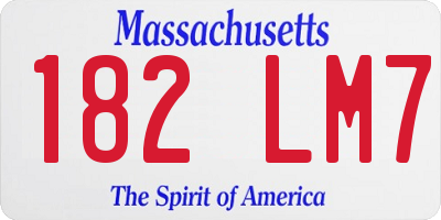 MA license plate 182LM7