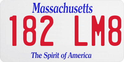 MA license plate 182LM8