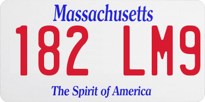 MA license plate 182LM9