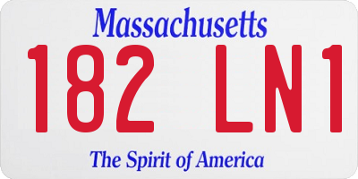 MA license plate 182LN1