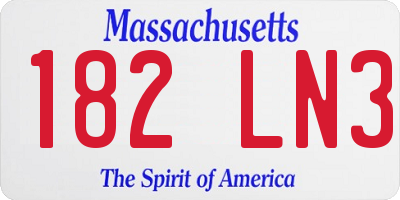 MA license plate 182LN3