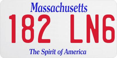 MA license plate 182LN6