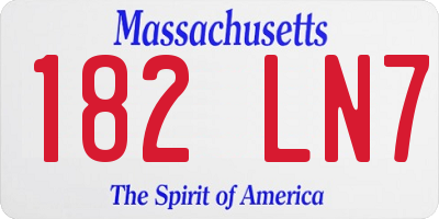 MA license plate 182LN7