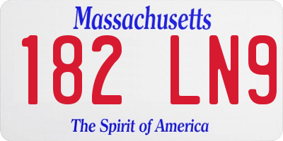 MA license plate 182LN9