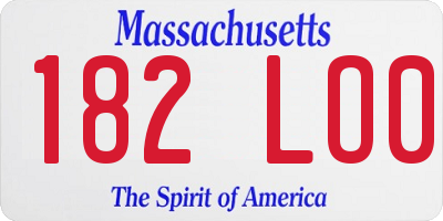 MA license plate 182LO0