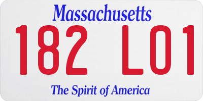 MA license plate 182LO1