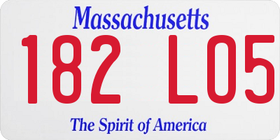 MA license plate 182LO5
