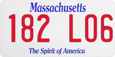 MA license plate 182LO6