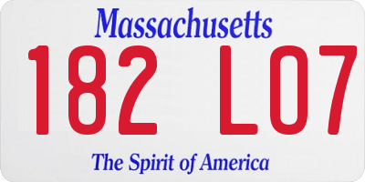 MA license plate 182LO7