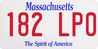 MA license plate 182LP0