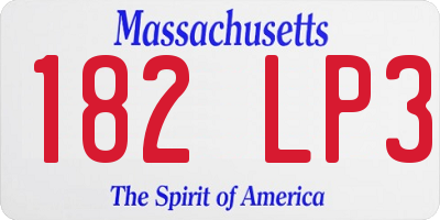 MA license plate 182LP3