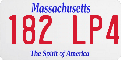 MA license plate 182LP4