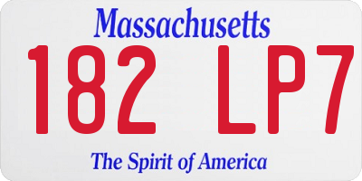 MA license plate 182LP7