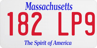 MA license plate 182LP9
