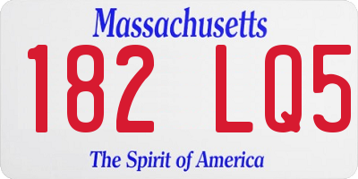 MA license plate 182LQ5