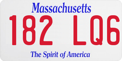 MA license plate 182LQ6