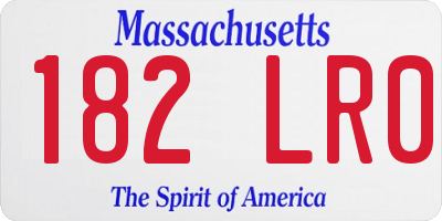 MA license plate 182LR0