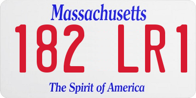 MA license plate 182LR1