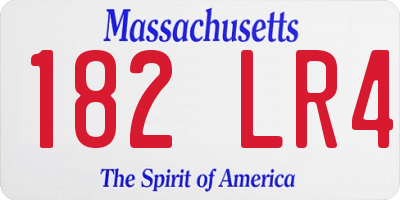 MA license plate 182LR4