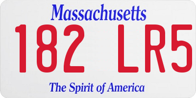 MA license plate 182LR5