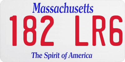 MA license plate 182LR6