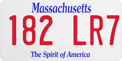 MA license plate 182LR7