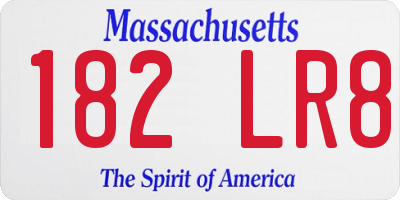 MA license plate 182LR8