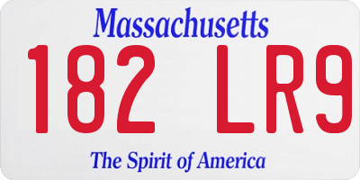 MA license plate 182LR9