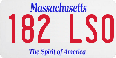 MA license plate 182LS0