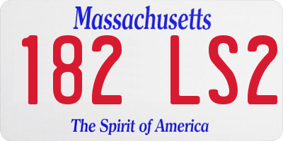 MA license plate 182LS2