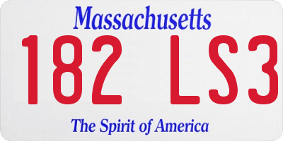 MA license plate 182LS3