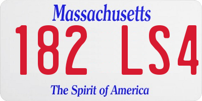 MA license plate 182LS4