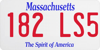 MA license plate 182LS5